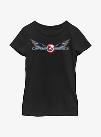 Marvel The Falcon And Winter Soldier Captain America Symbol Youth Girls T-Shirt