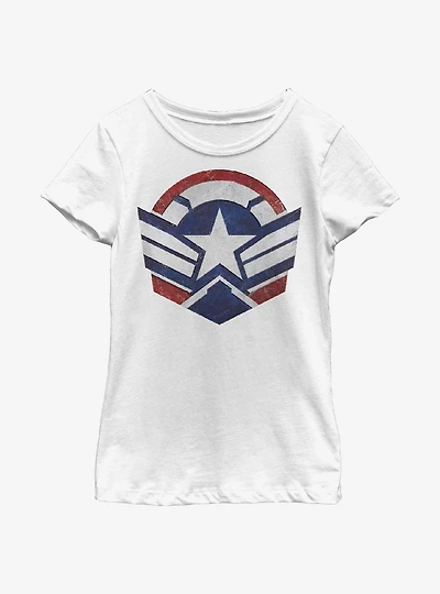 Marvel The Falcon And Winter Soldier Captain America Symbol Youth Girls T-Shirt
