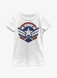 Marvel The Falcon And Winter Soldier Captain America Symbol Youth Girls T-Shirt