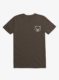 Bear Black And White Minimalist Pictogram Brown T-Shirt
