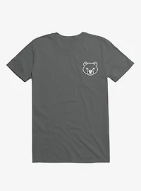 Bear Black And White Minimalist Pictogram Charcoal Grey T-Shirt
