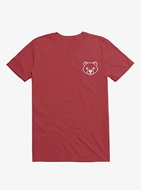 Bear Black And White Minimalist Pictogram Red T-Shirt