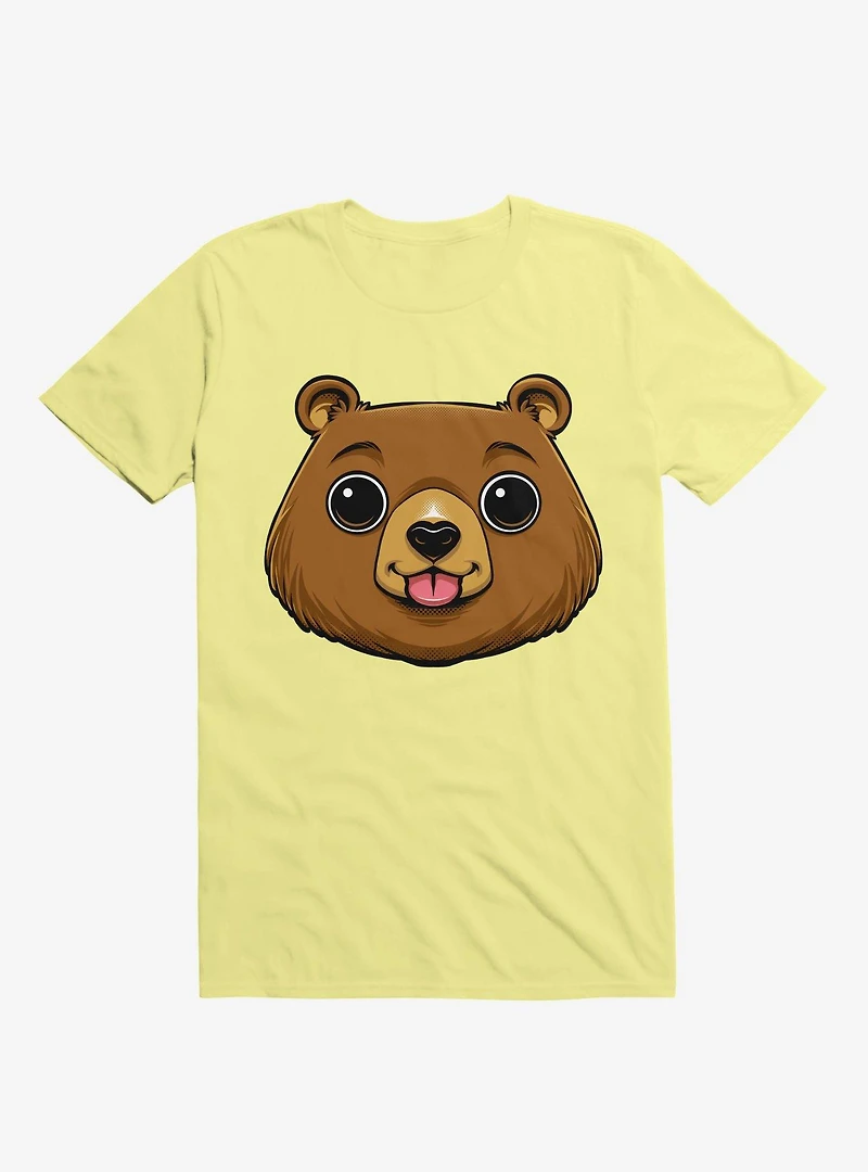 Bear Face Corn Silk Yellow T-Shirt