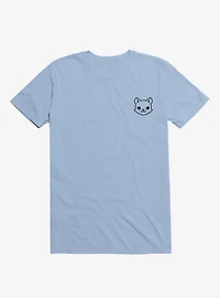 Cat Minimalist Pictogram Light Blue T-Shirt
