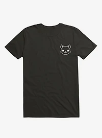 Cat Minimalist Pictogram Black T-Shirt