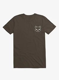 Cat Minimalist Pictogram Brown T-Shirt