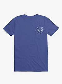 Cat Minimalist Pictogram Royal Blue T-Shirt