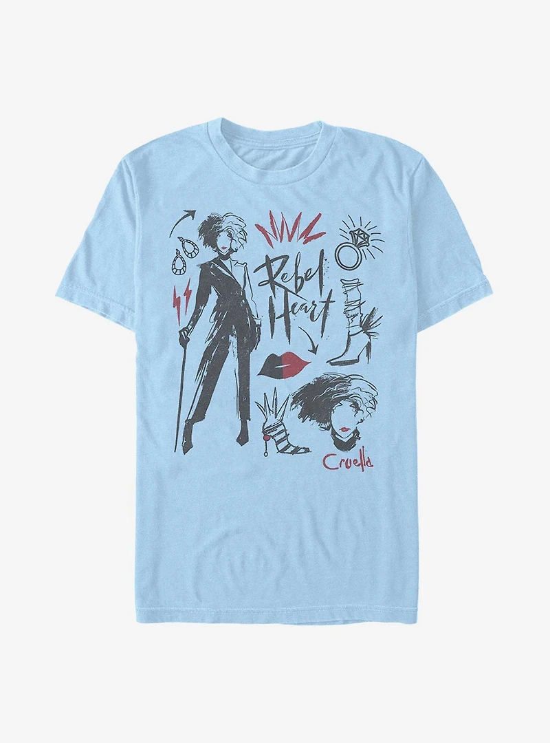 Disney Cruella Fashion Sketches T-Shirt