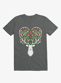 Blooming Deer II Charcoal Grey T-Shirt