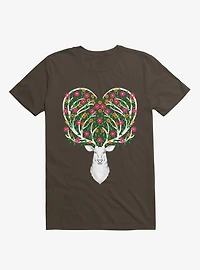 Blooming Deer II Brown T-Shirt