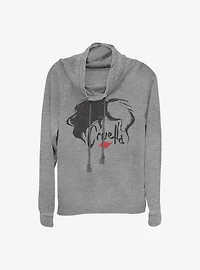 Disney Cruella Simply Infamous Hair Cowlneck Long-Sleeve Girls Top