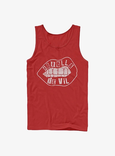 Disney Cruella Lip Cut Out Name Outline Tank