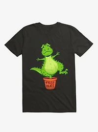 Cactus Rex Free Hugs Black T-Shirt