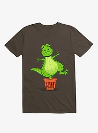 Cactus Rex Free Hugs Brown T-Shirt