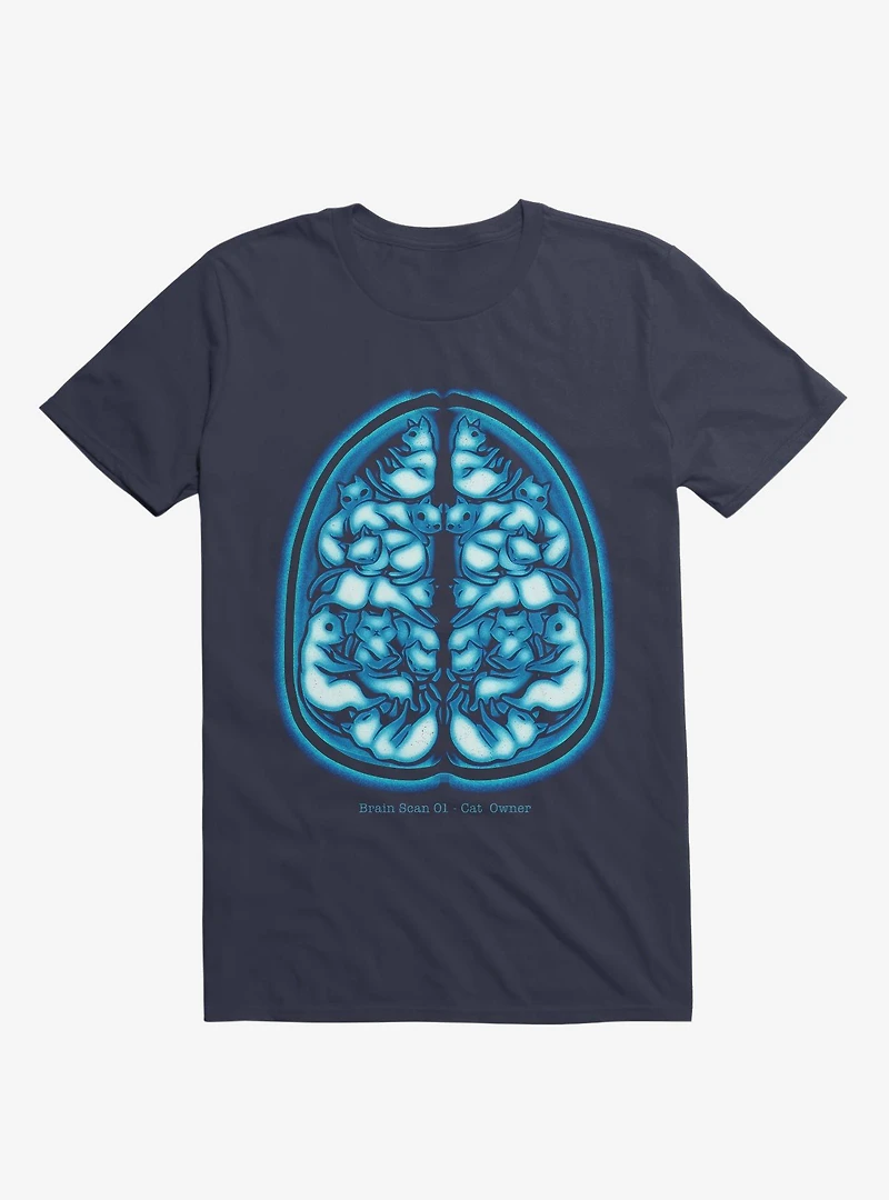 Cats Owner Head Navy Blue T-Shirt