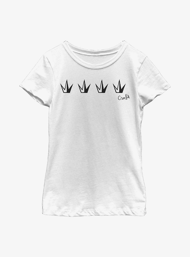 Disney Cruella Crowns Youth Girls T-Shirt
