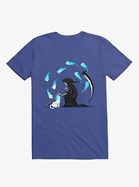 Recharging Death Cat 9 Lives Royal Blue T-Shirt