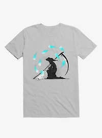 Recharging Death Cat 9 Lives Ice Grey T-Shirt
