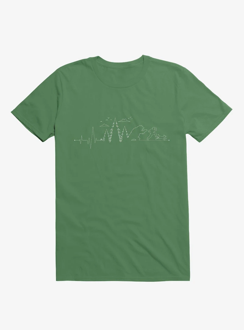 Hiking Heartbeat Running From a Bear Dog T-Shirt