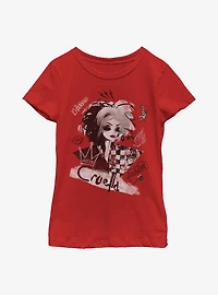 Disney Cruella Artsy Youth Girls T-Shirt