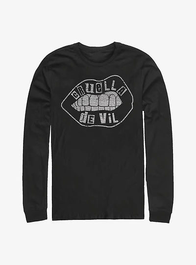Disney Cruella De Vil Lip Design Long-Sleeve T-Shirt