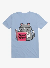Books For Cats Meow Book Light Blue T-Shirt