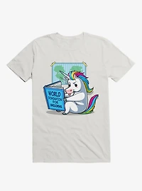World Domination For Unicorns White T-Shirt
