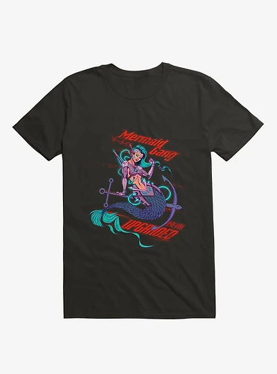 Cyberpunk Mermaid Black T-Shirt
