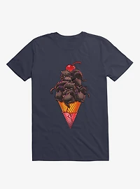 Cat Ice Cream Navy Blue T-Shirt