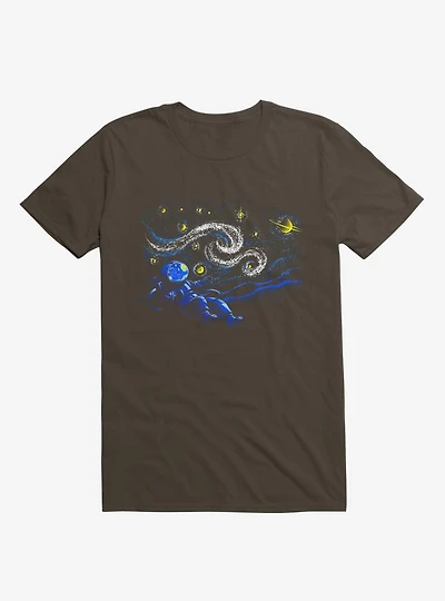 Starry Night Gravity Brown T-Shirt