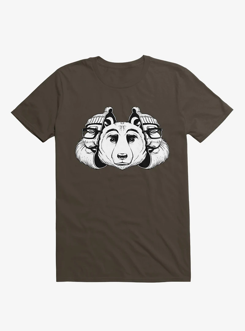 Bear Inside Black And White Brown T-Shirt