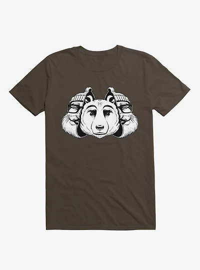 Bear Inside Black And White Brown T-Shirt
