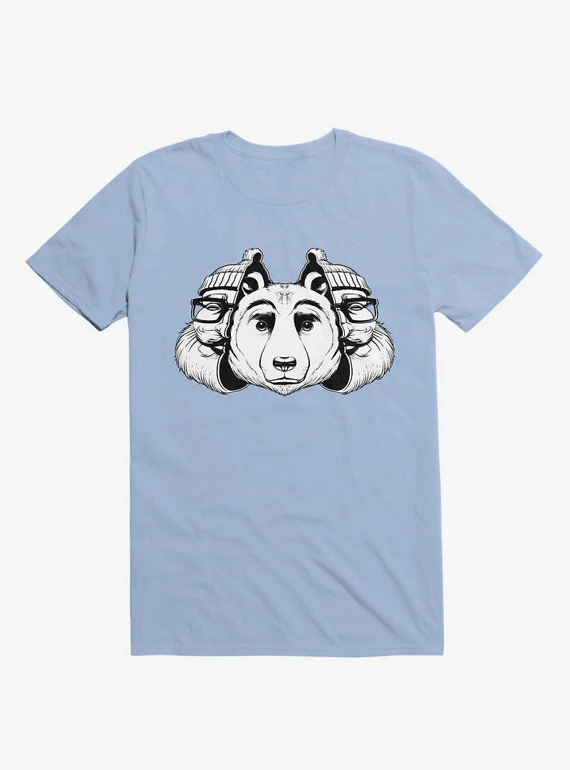 Bear Inside Black And White Light Blue T-Shirt