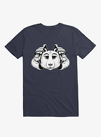 Bear Inside Black And White Navy Blue T-Shirt