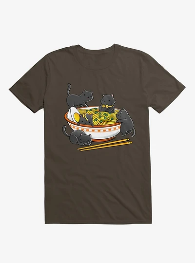 Kawaii Cat Ramen Noodles T-Shirt