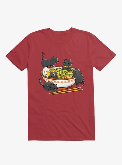 Kawaii Cat Ramen Noodles T-Shirt
