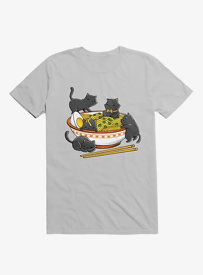 Kawaii Cat Ramen Noodles T-Shirt