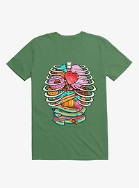 Unicorn Anatomy Sweet Inside Kelly Green T-Shirt