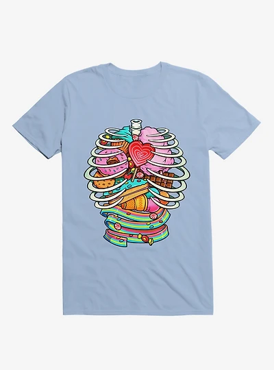 Unicorn Anatomy Sweet Inside Light Blue T-Shirt