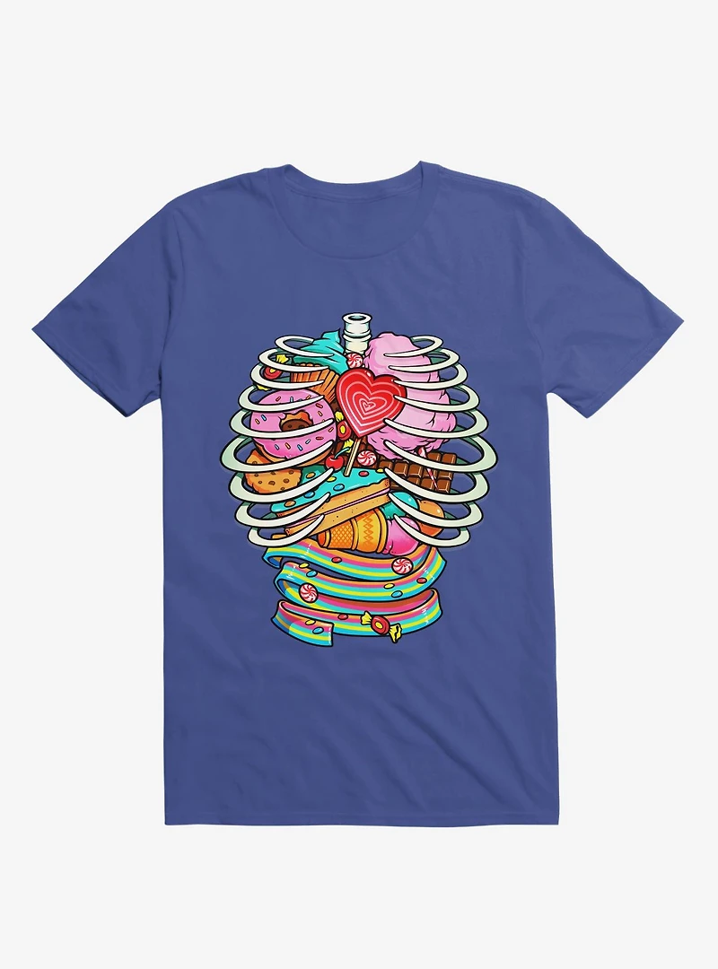 Unicorn Anatomy Sweet Inside Royal Blue T-Shirt