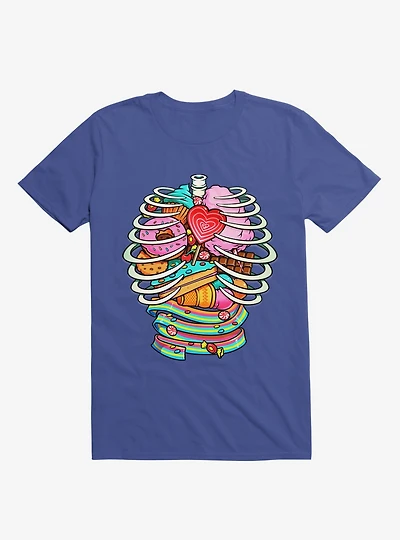 Unicorn Anatomy Sweet Inside Royal Blue T-Shirt