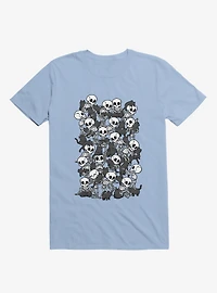 Cat Skull Party Light Blue T-Shirt
