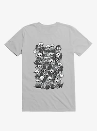 Cat Skull Party Ice Grey T-Shirt