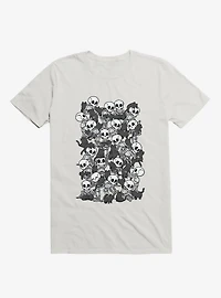 Cat Skull Party White T-Shirt