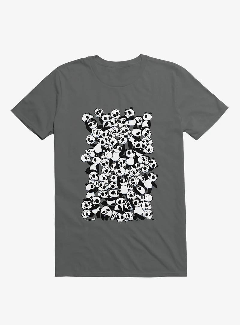 Dia De Los Muertos Panda Party Charcoal Grey T-Shirt