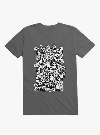 Dia De Los Muertos Panda Party Charcoal Grey T-Shirt
