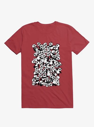 Dia De Los Muertos Panda Party Red T-Shirt