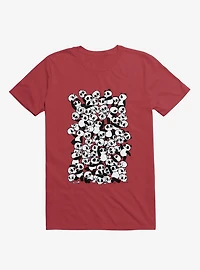 Dia De Los Muertos Panda Party Red T-Shirt