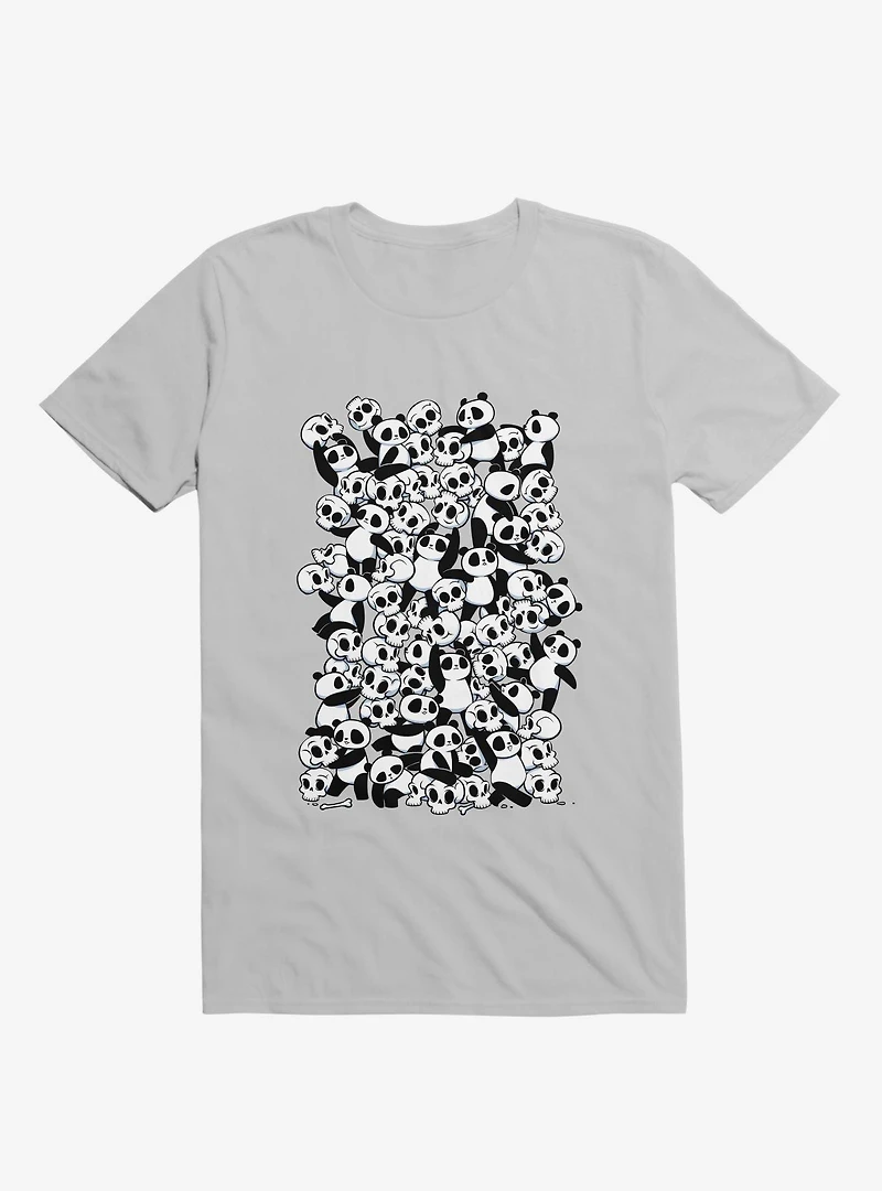Dia De Los Muertos Panda Party Ice Grey T-Shirt