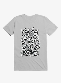 Dia De Los Muertos Panda Party Ice Grey T-Shirt